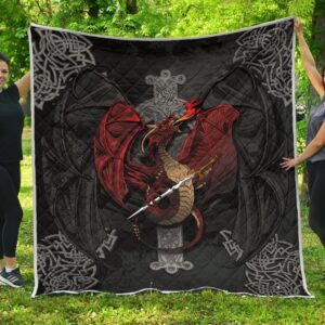 Celtic Myth Dragon Quilt A02 Quilt  Quilt